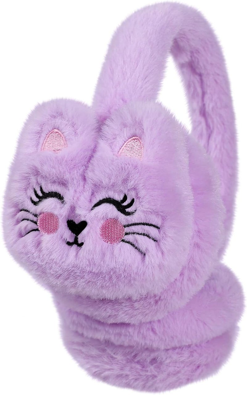 KDVOG Store Girls Ear Muffs Cute Cat Earmuffs Winter Plush Ear Warmer Outdoor Ear Covers for Kids - Image 1
